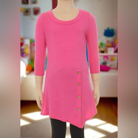 S/M/L/XL NEW Girls High Low Pink Boutique Dress or Long Tunic Top - Picture 1 of 8